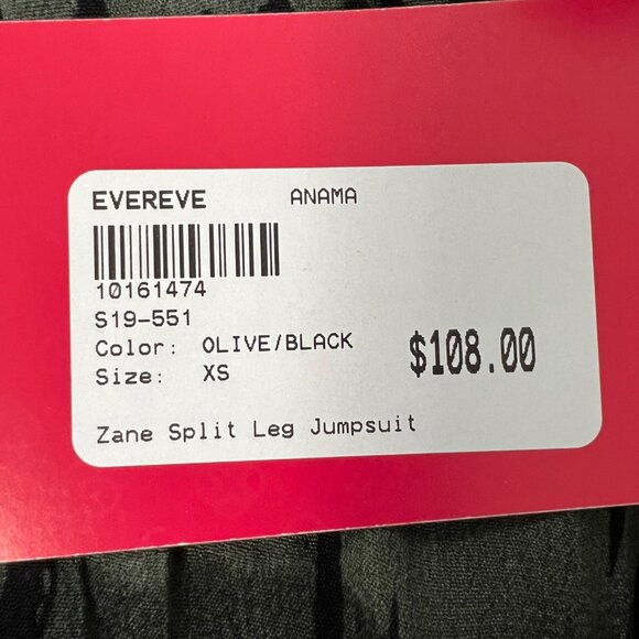 Evereve Anama Womens Zane Split Leg Jumpsuit Olive Green Racer Back size XS - Picture 14 of 15